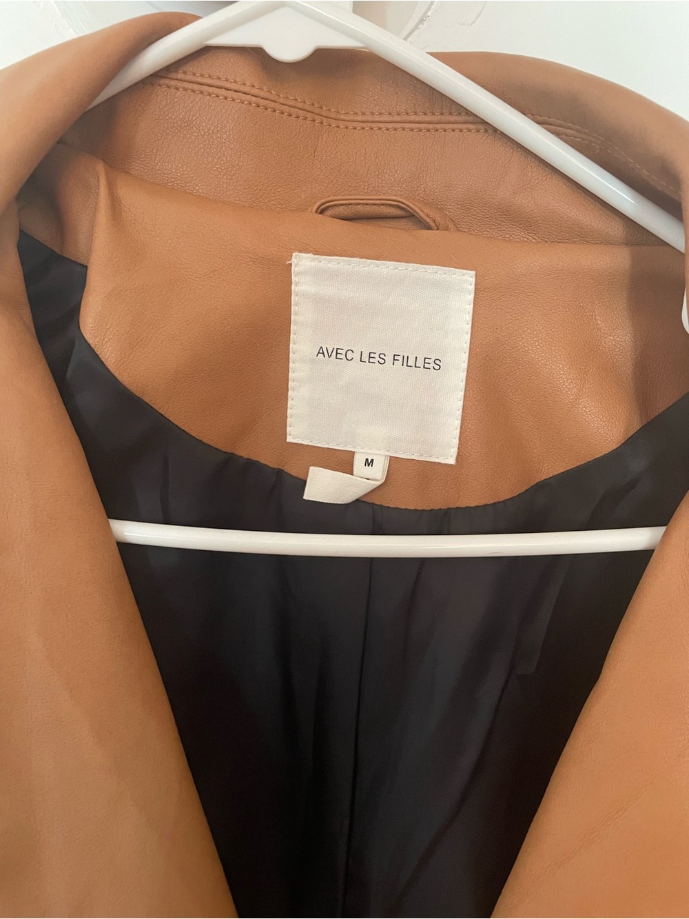 Avec Les Filles Caramel Faux Leather Moto Jacket - Picture 4 of 6